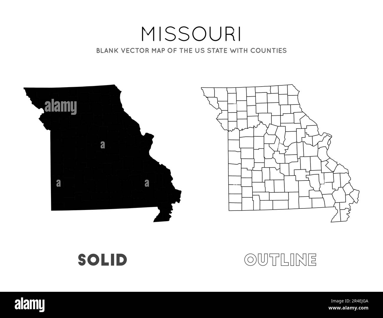 Missouri Map Blank Vector Map Of The US State With Counties Borders Missouri Map Blank Vector Map Of The Us State With Counties Borders Of Missouri For Your Infographic Vector Illustration 2R4EJGA 