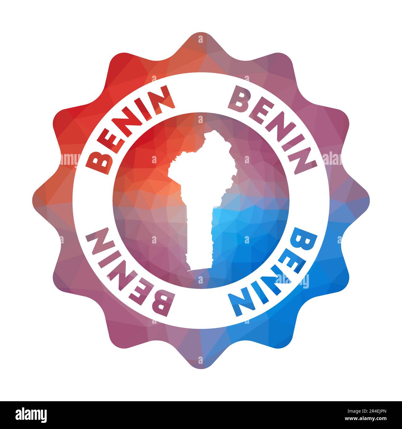 Benin low poly logo. Colorful gradient travel logo of the country in geometric style. Stock Vector