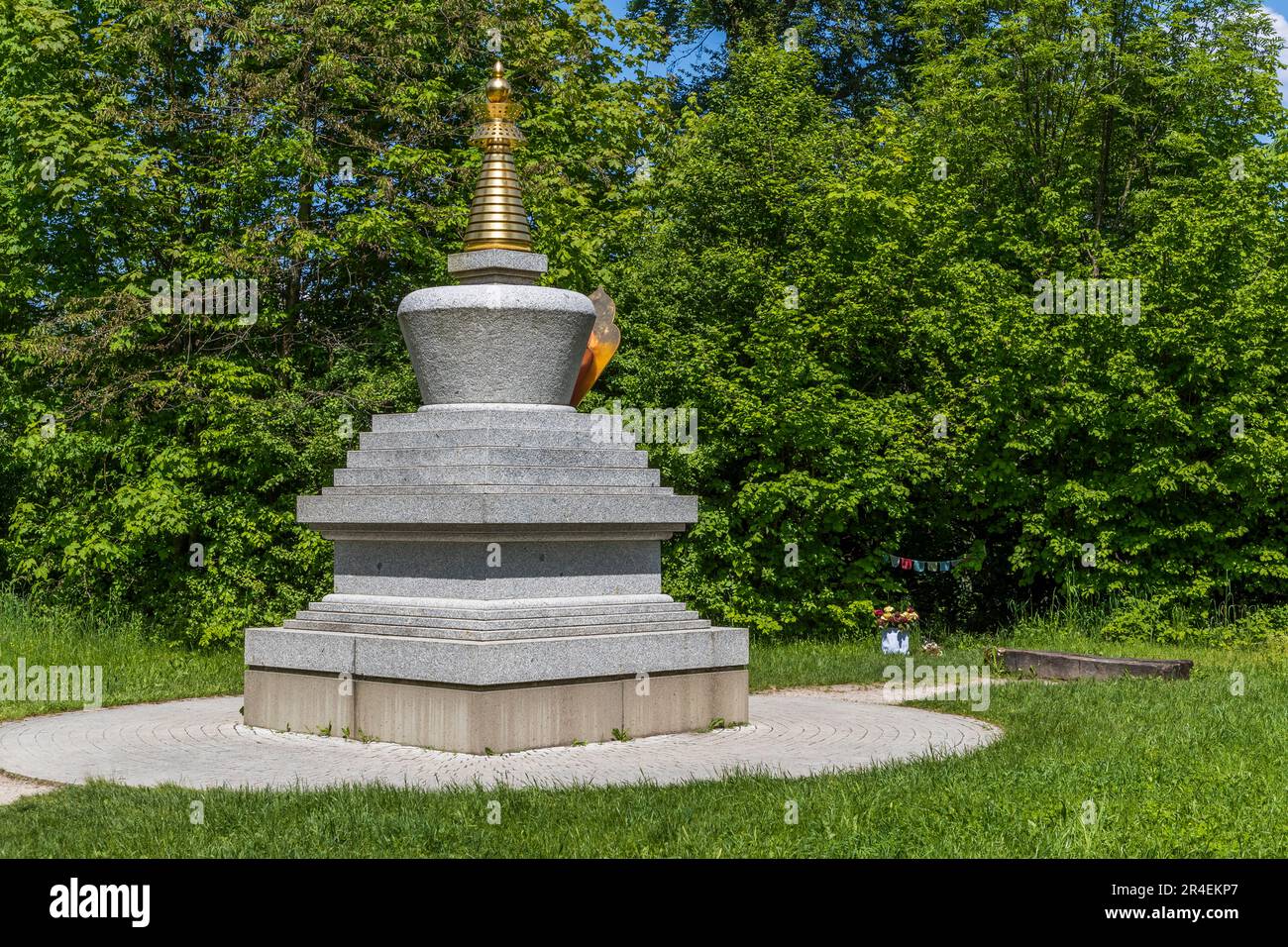 On the Mönchsberg in Salzburg (Austria) there is a stupa, which was consecrated on September 23, 2011 by Lama Sherab Gyaltsen Rinpoche according to ancient Buddhist tradition Stock Photo