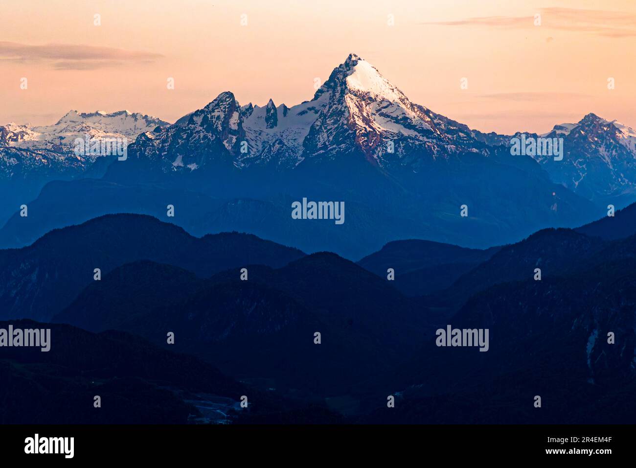 Watzmann shortly before sunset near Salzburg, Austria Stock Photo Alamy