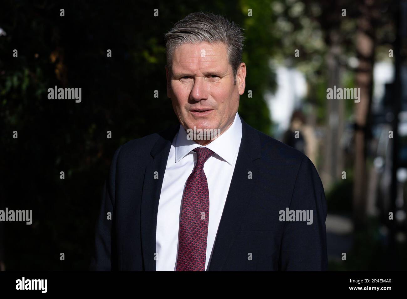 London, UK. 24th May, 2023. Leader of the Labour Party Keir Starmer, leaves his home in London, to attend Parliament for Prime Minister's Questions. (Photo by Tejas Sandhu/SOPA Images/Sipa USA) Credit: Sipa USA/Alamy Live News Stock Photo