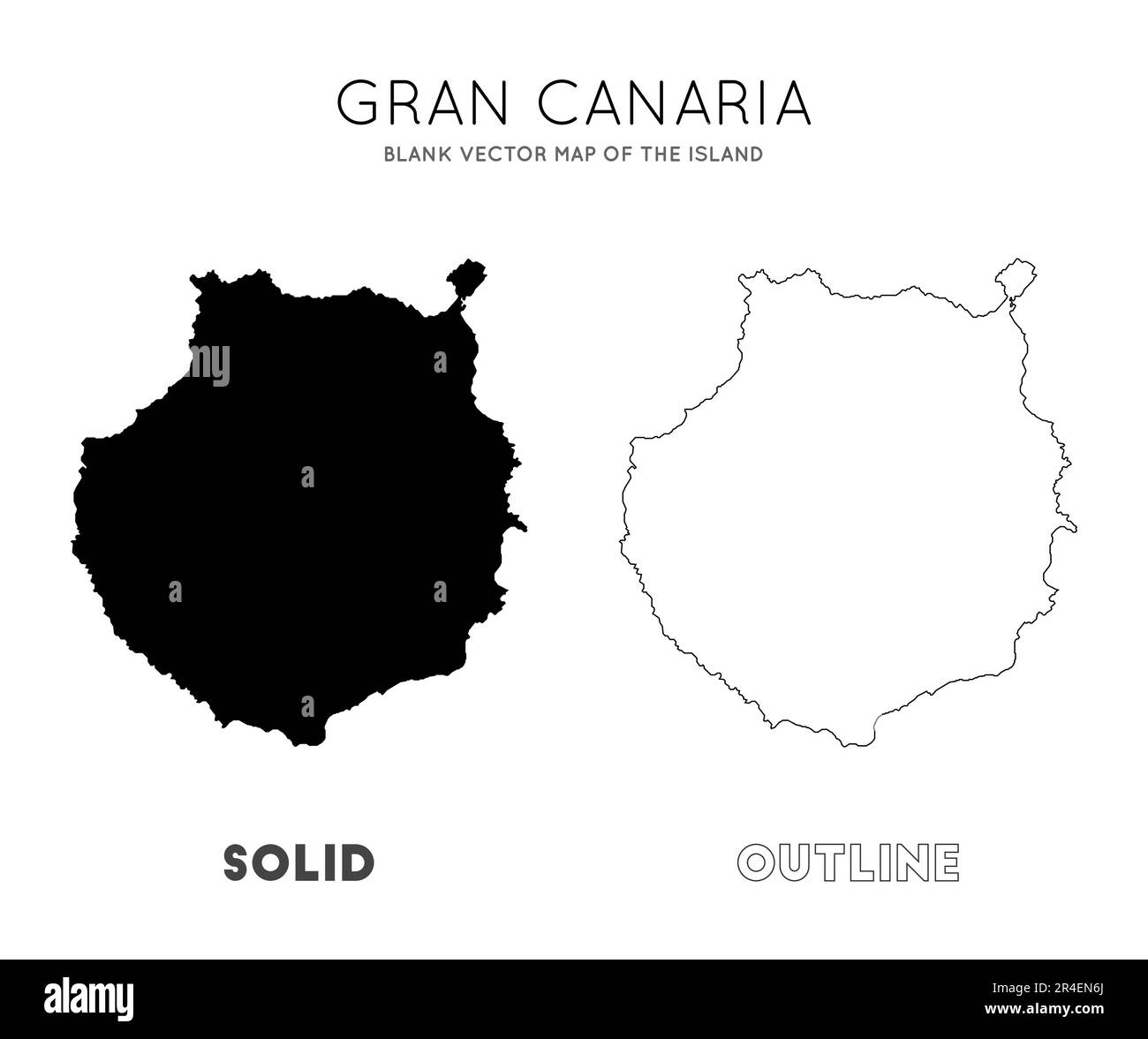 Gran Canaria map. Blank vector map of the Island. Borders of Gran