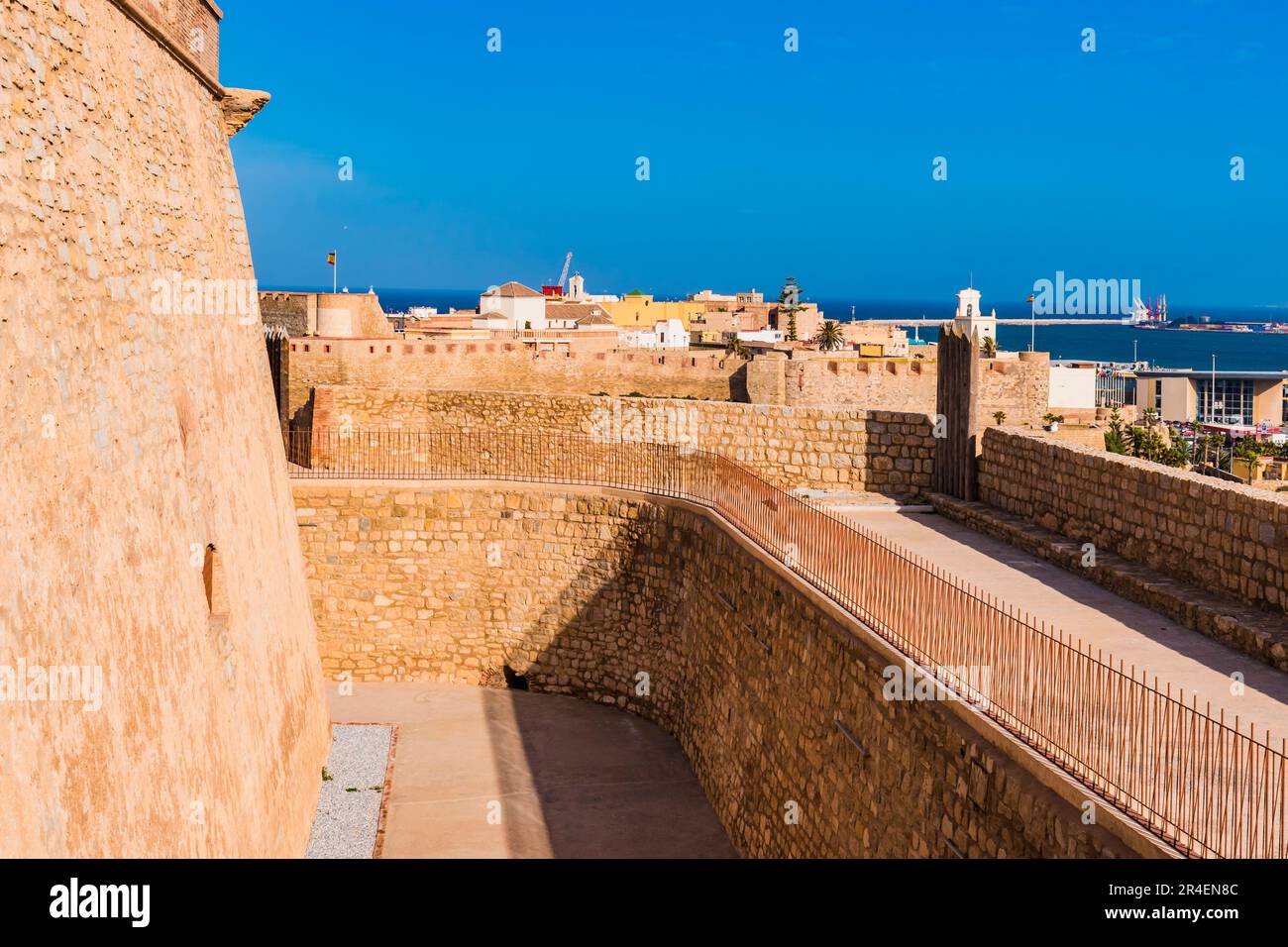Panoramic view from the Fourth Walled Enclosure. Melilla, Ciudad Autónoma de Melilla, Spain, África, EU. Stock Photo