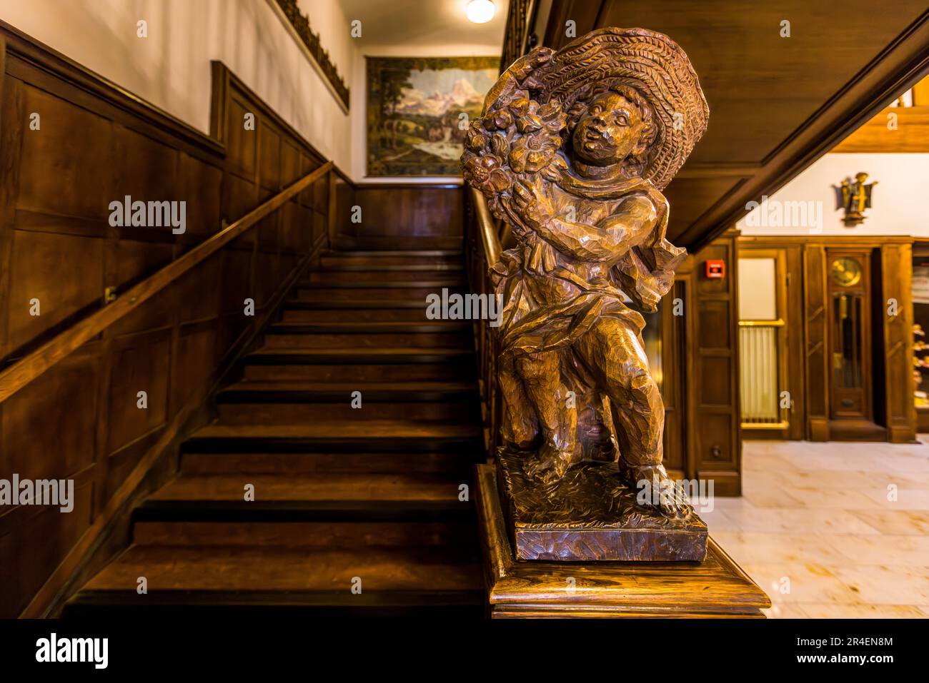 Stairway wood ceiling hi-res stock photography and images - Alamy