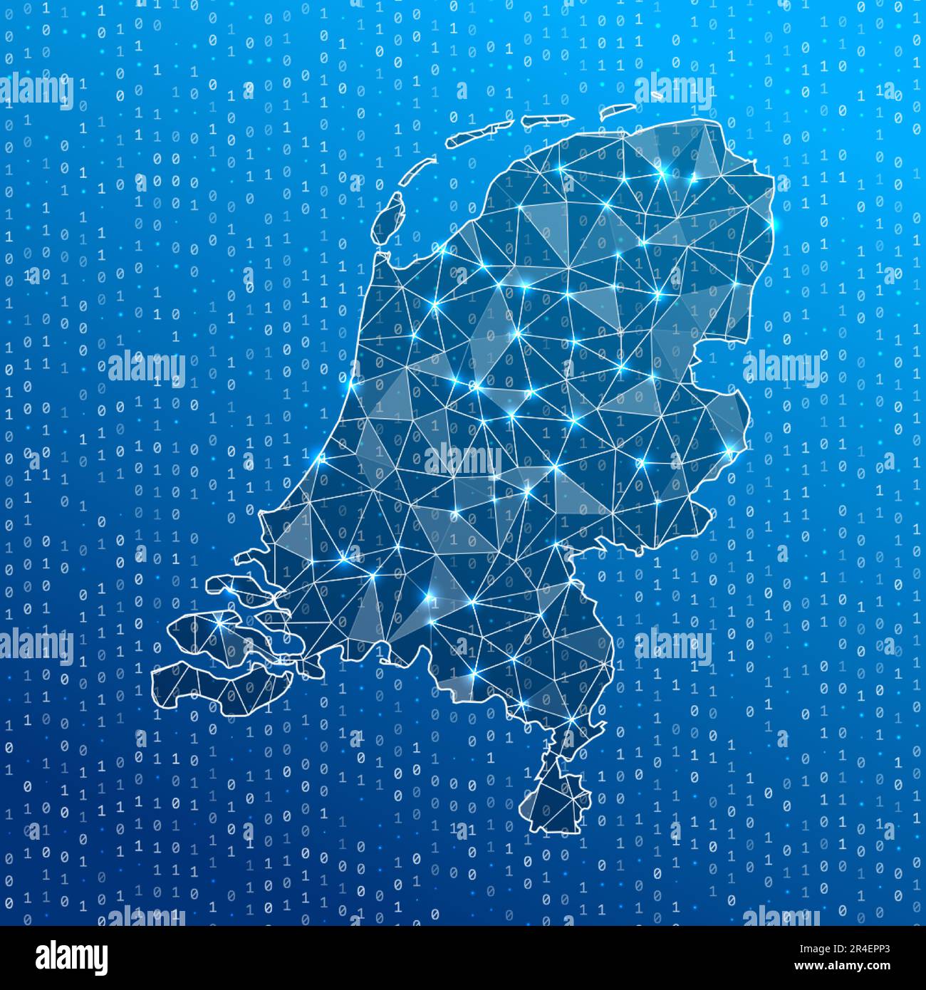 Network map of Netherlands. Country digital connections map. Technology