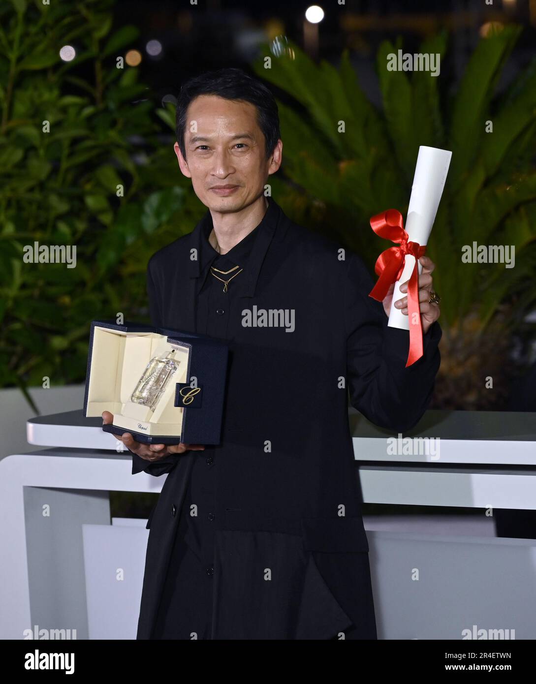 Cannes, France. 27th May, 2023. CANNES, FRANCE. May 27, 2023 Tran Anh Hung, Best Director Award Cannes, France. 27th May, 2023. CANNES, FRANCE. May 27, 2023 Tran Anh Hung, Best Director Award