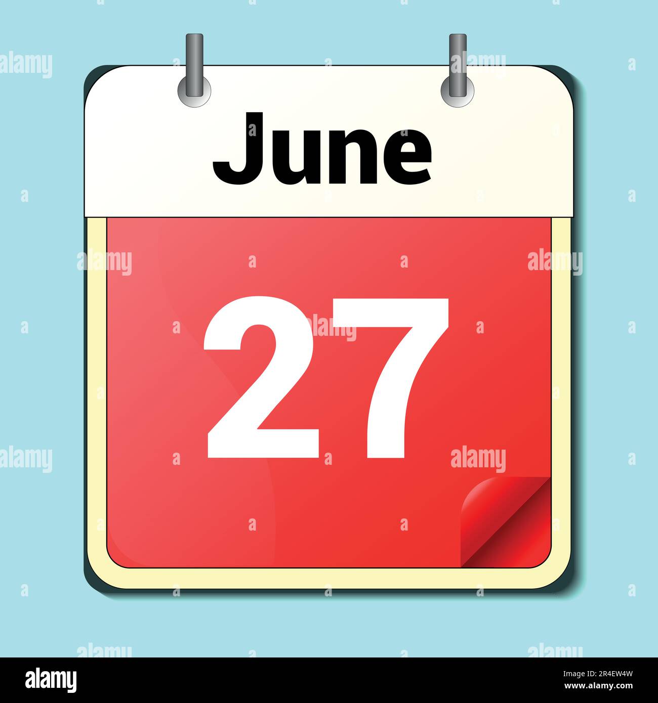 Day on the calendar vector image format june 27 stock vector image