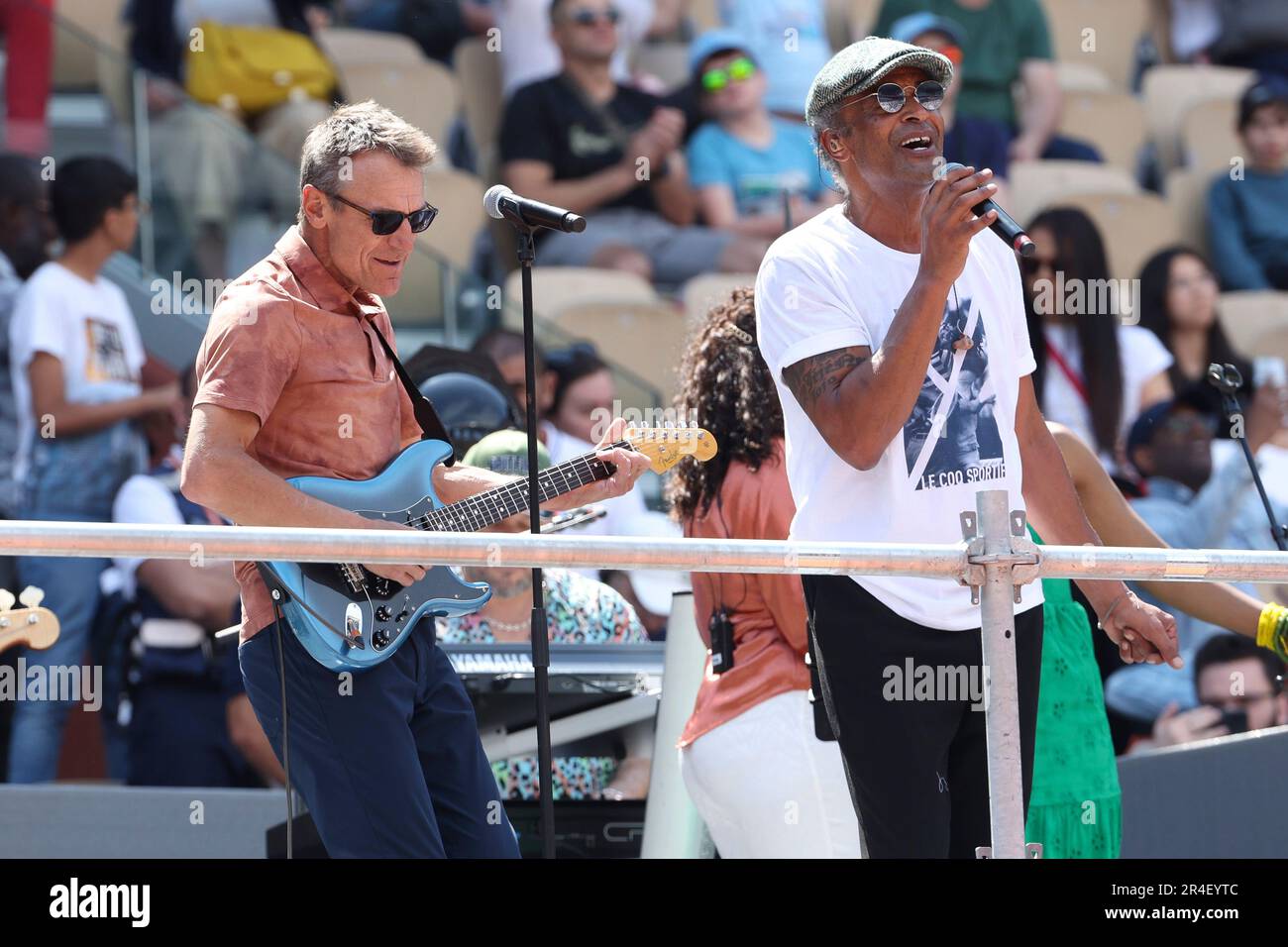 Paris, France. 27th May, 2023. Yannick Noah of France performs here