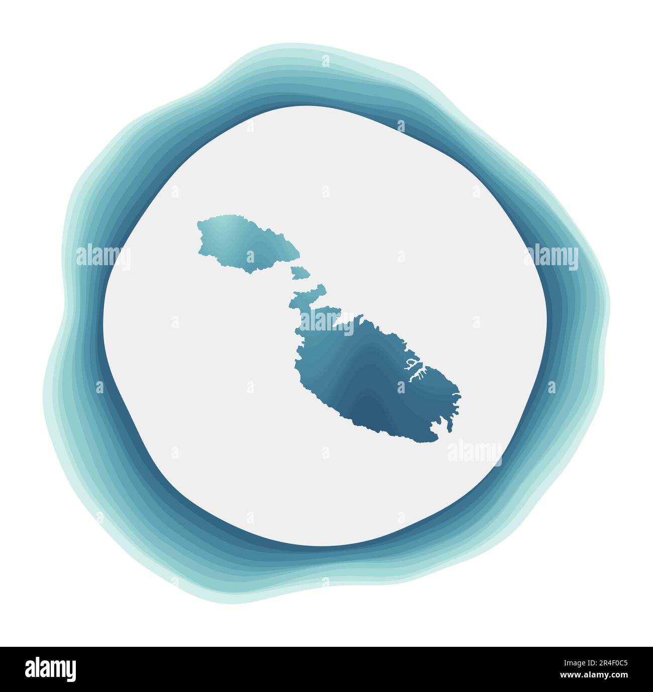 Malta logo. Badge of the island. Layered circular sign around Malta