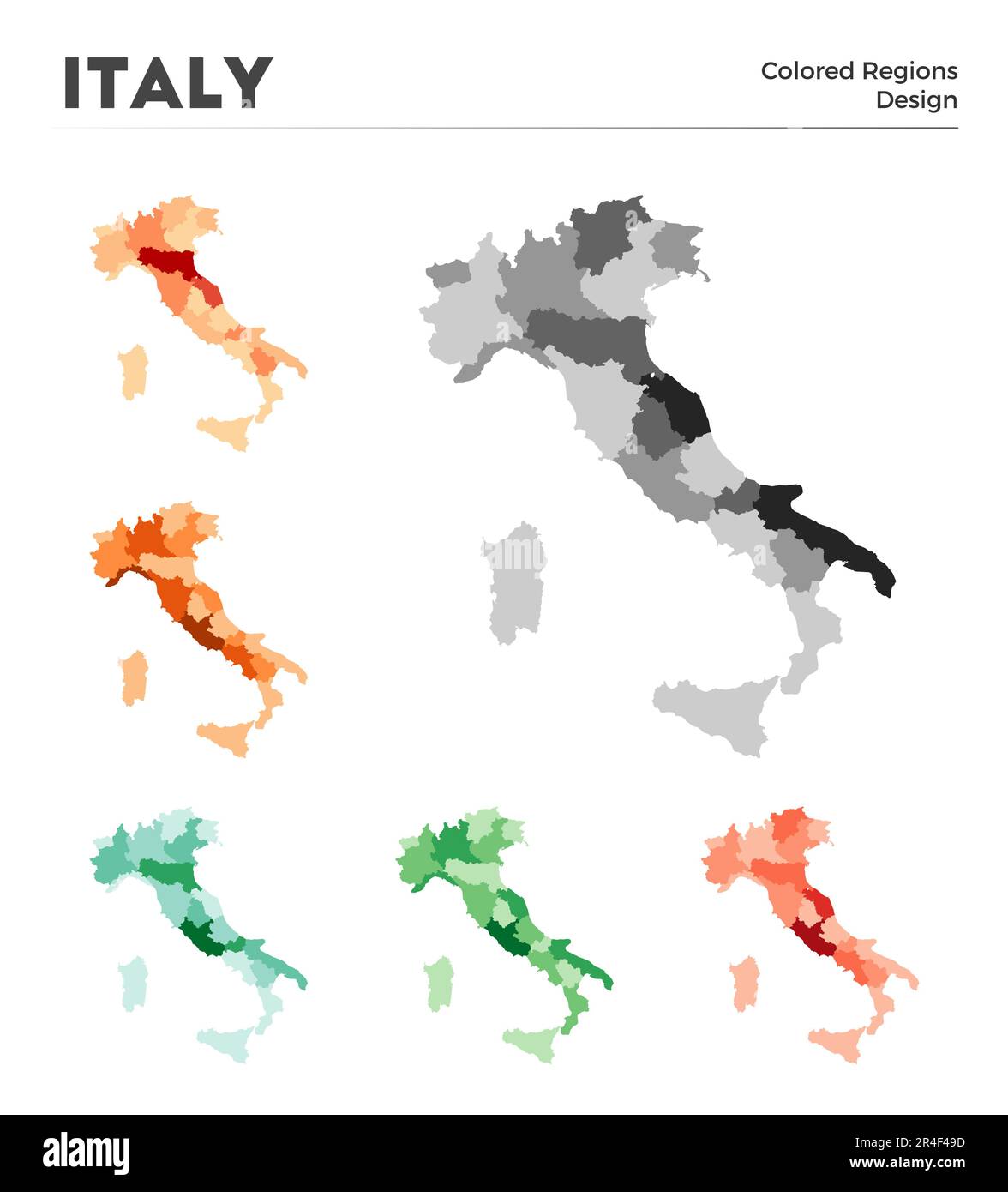 Italy map collection. Borders of Italy for your infographic. Colored