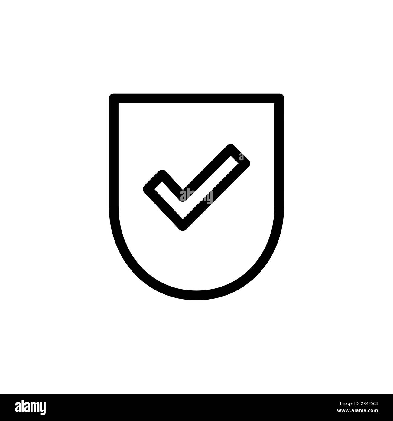 Shield check mark icon vector Black and White Stock Photos & Images - Alamy