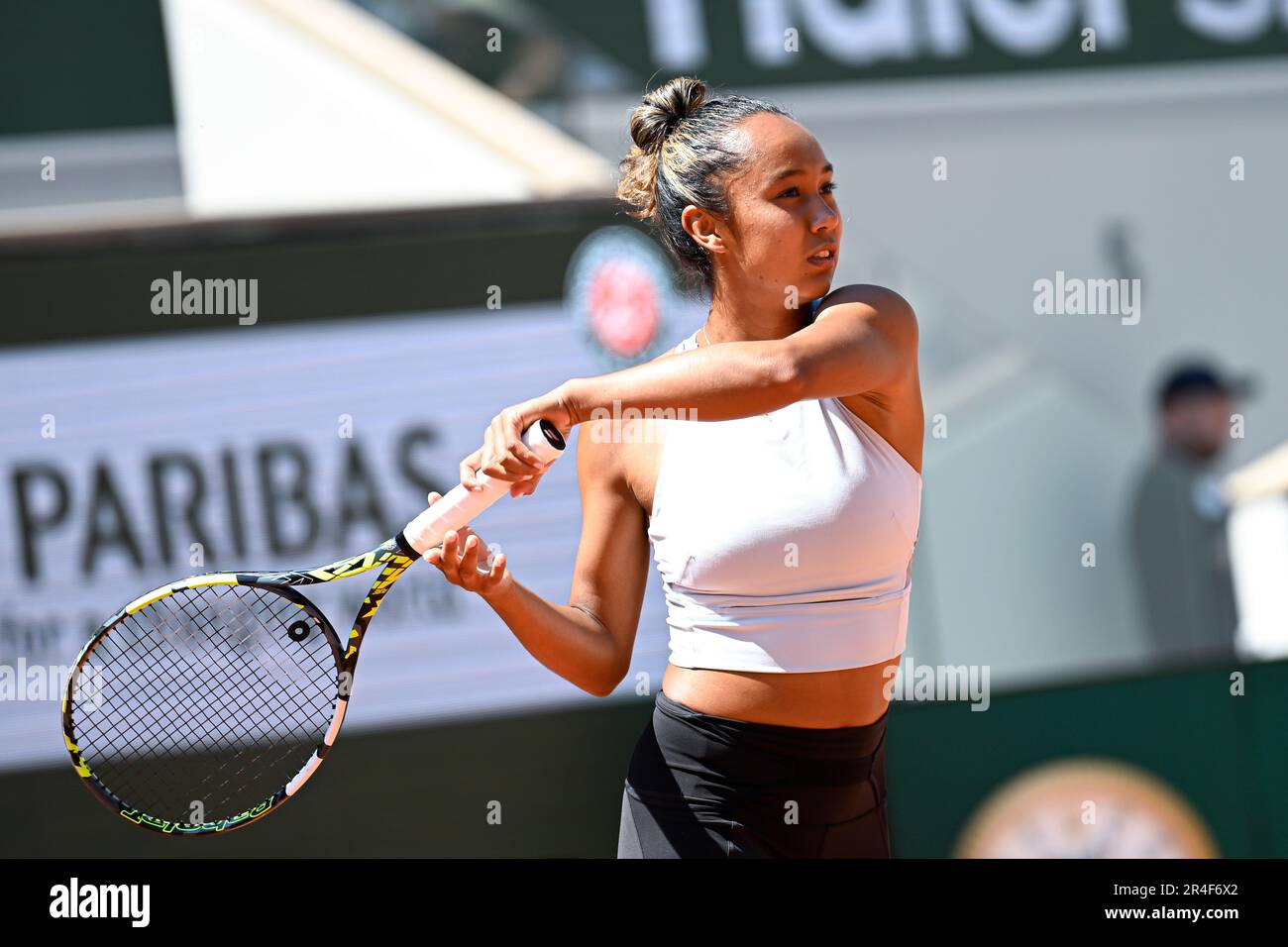 Paris, France. 27th May, 2023. Leylah Annie Fernandez during the French
