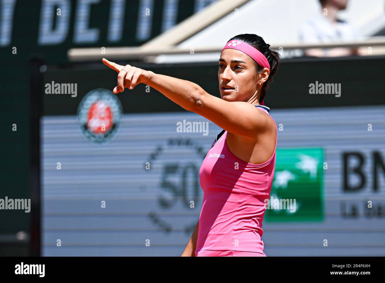 Paris, France. 27th May, 2023. Caroline Garcia during the French Open, Grand Slam tennis tournament on May 27, 2023 at Roland-Garros stadium in Paris, France. Credit: Victor Joly/Alamy Live News Stock Photo