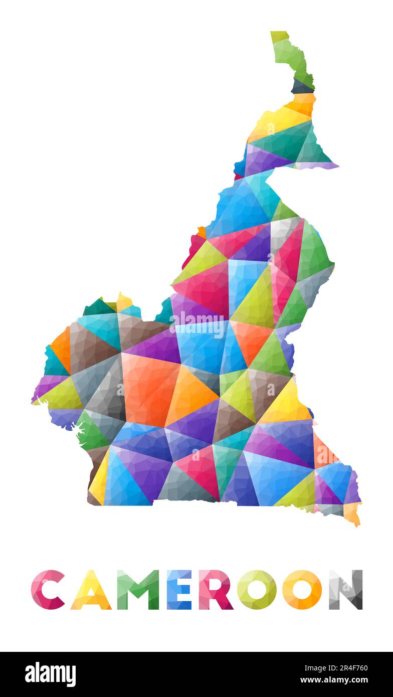 Cameroon Colorful Low Poly Country Shape Multicolor Geometric