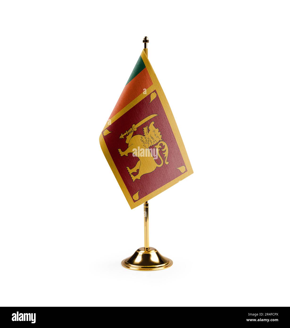 Small national flag of the Sri Lanka on a white background. Stock Photo