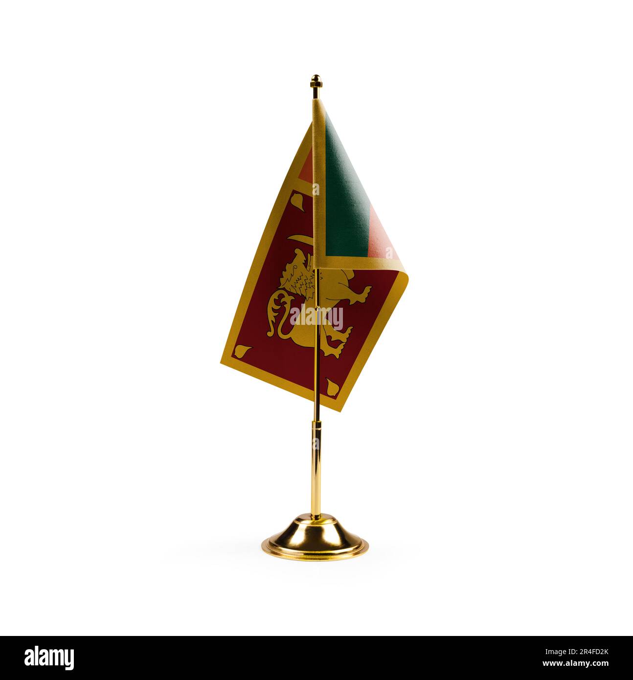 Small national flag of the Sri Lanka on a white background. Stock Photo