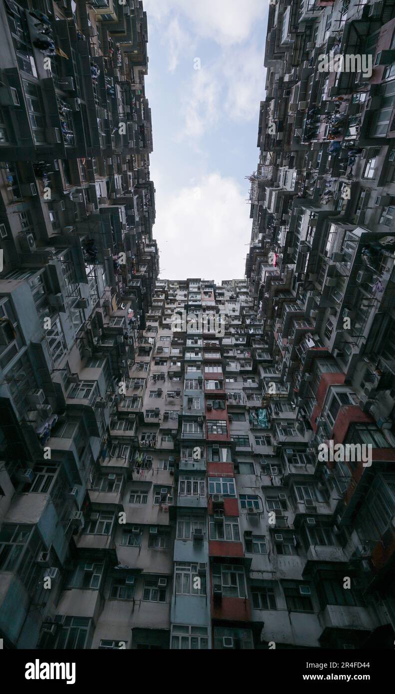 Yick Fat Building, Quarry Bay, Hong Kong. Residential area in old apartment Stock Photo