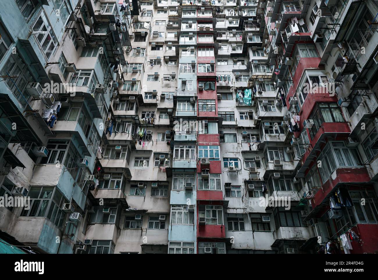 Yick Fat Building, Quarry Bay, Hong Kong. Residential area in old apartment Stock Photo