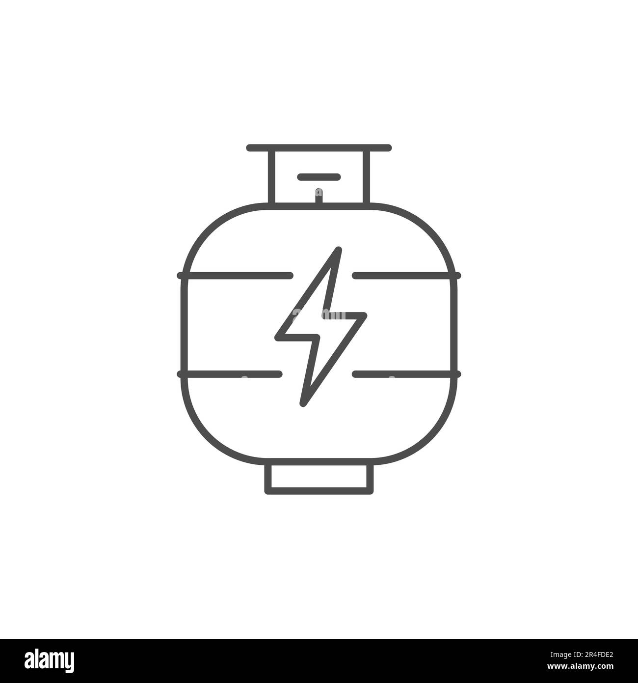 Gas cylinder related vector linear icon. Metal tank with industrial
