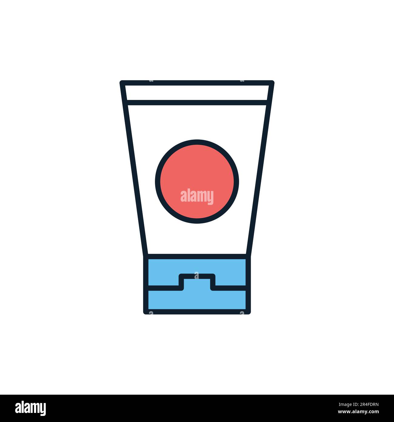 Sunscreen related vector line icon. Isolated on white background. Vector illustration. Editable stroke Stock Vector