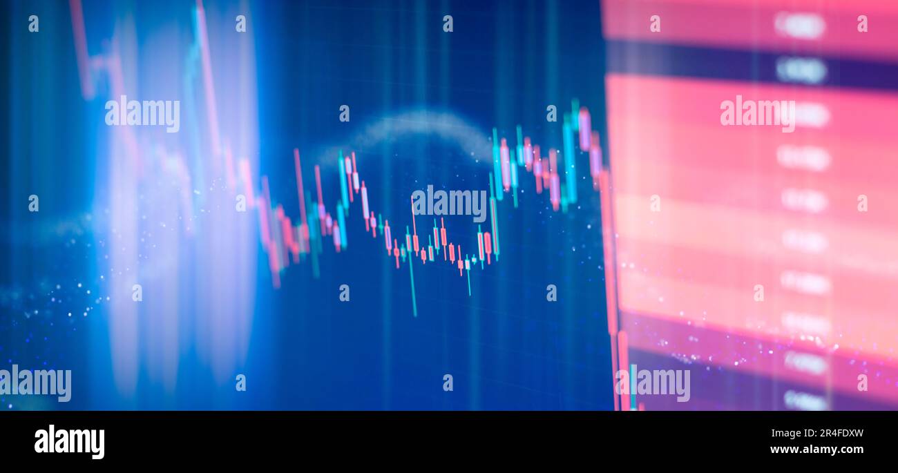 Tablet computer showing stock marketing data. Stock Photo