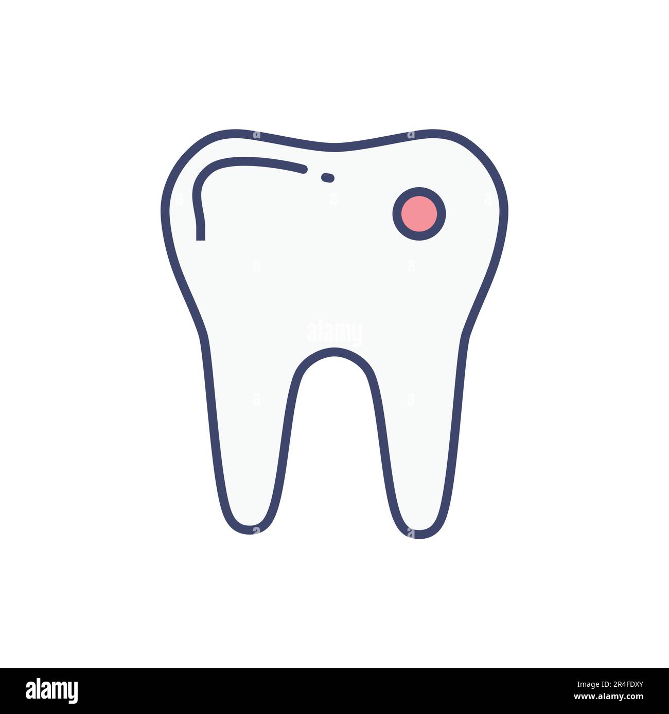 Tooth related vector line icon. Isolated on white background. Vector illustration. Editable stroke Stock Vector