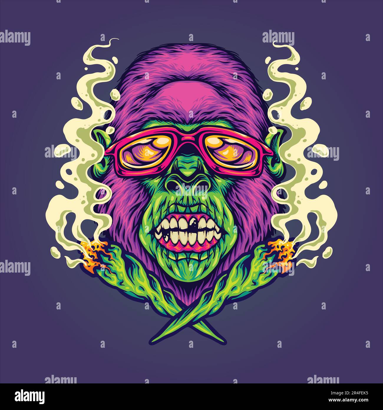 Gorilla Funk Strain Cannabis Hybrid Illustrations Vector Illustrations For Your Work Logo 9503