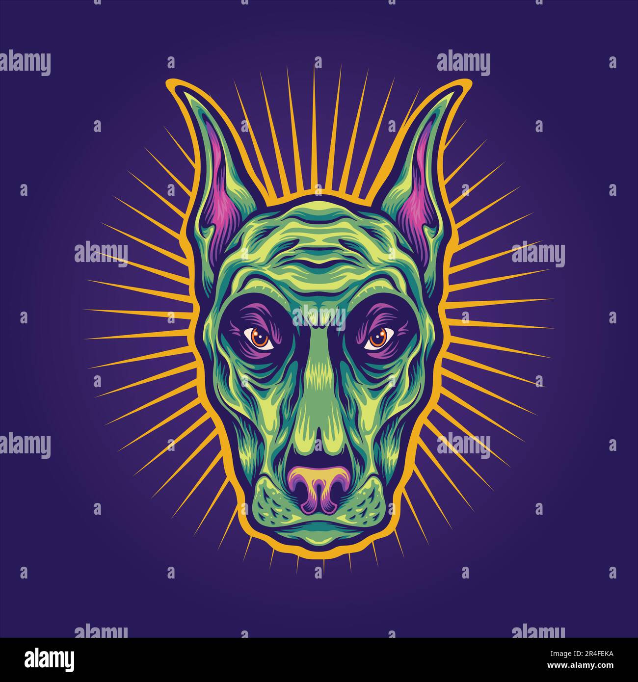 Halloween Dog Head Spooky Animal Logo Illustrations Vector halloween-dog-head-spooky-animal-logo-illustrations-vector