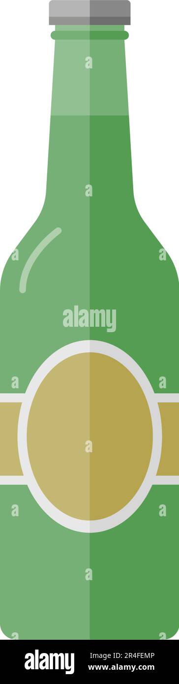 Flat icon of Beer Bottle Stock Vector
