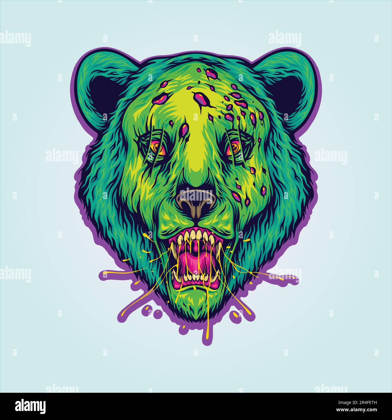 Polar bear head roar smoking weed monochrome vector illustrations for your  work logo, merchandise t-shirt, stickers and label designs, poster Stock  Vector Image & Art - Alamy