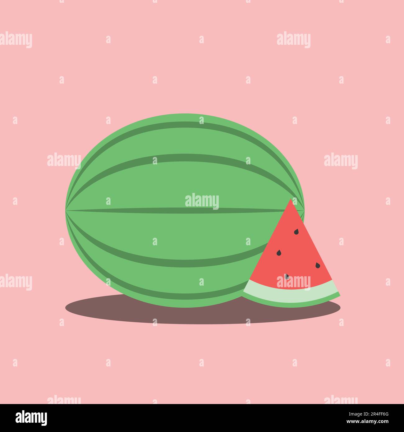 Watermelon flat icon vector. summer Stock Vector