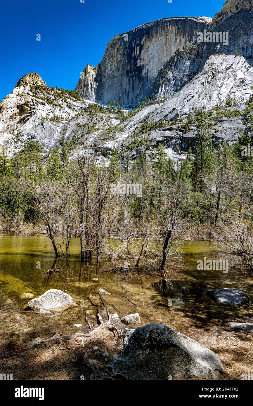 Half Dome in Springtime in Yosemite National Park Stock Photo