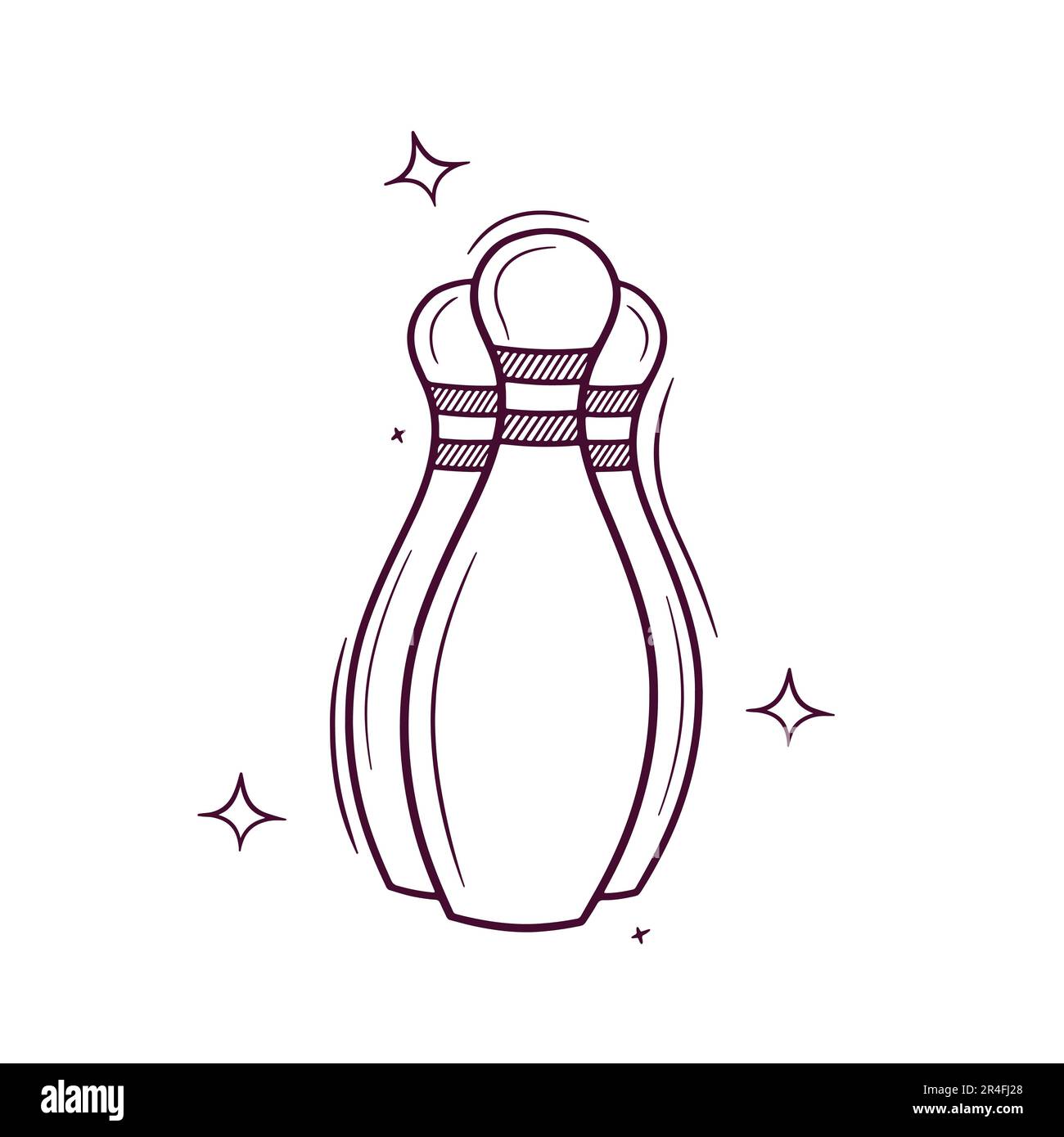 Hand Drawn Bowling Pin. Doodle Vector Sketch Illustration Stock Vector