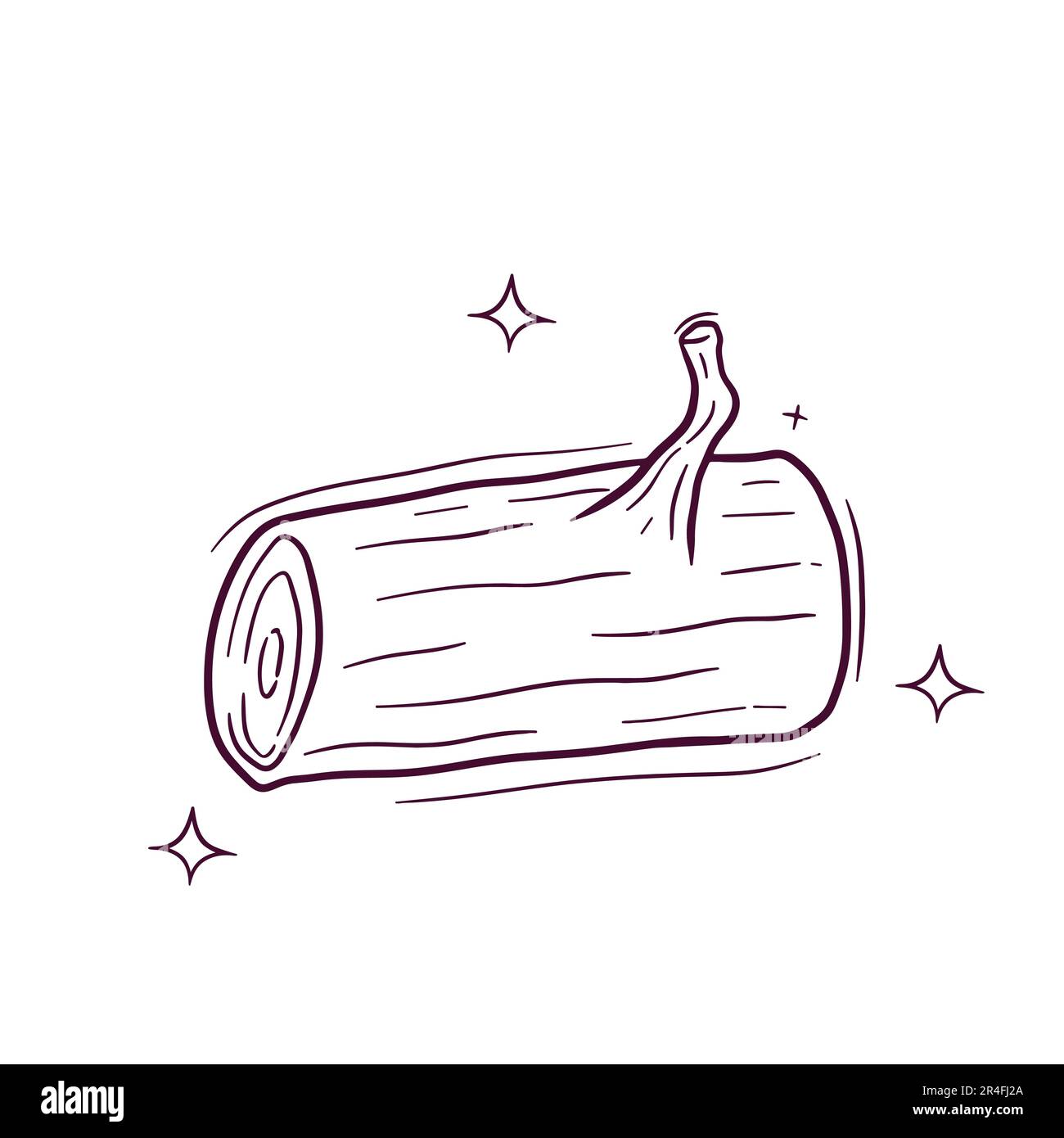 Hand Drawn Wood Logs. Doodle Vector Sketch Illustration Stock Vector
