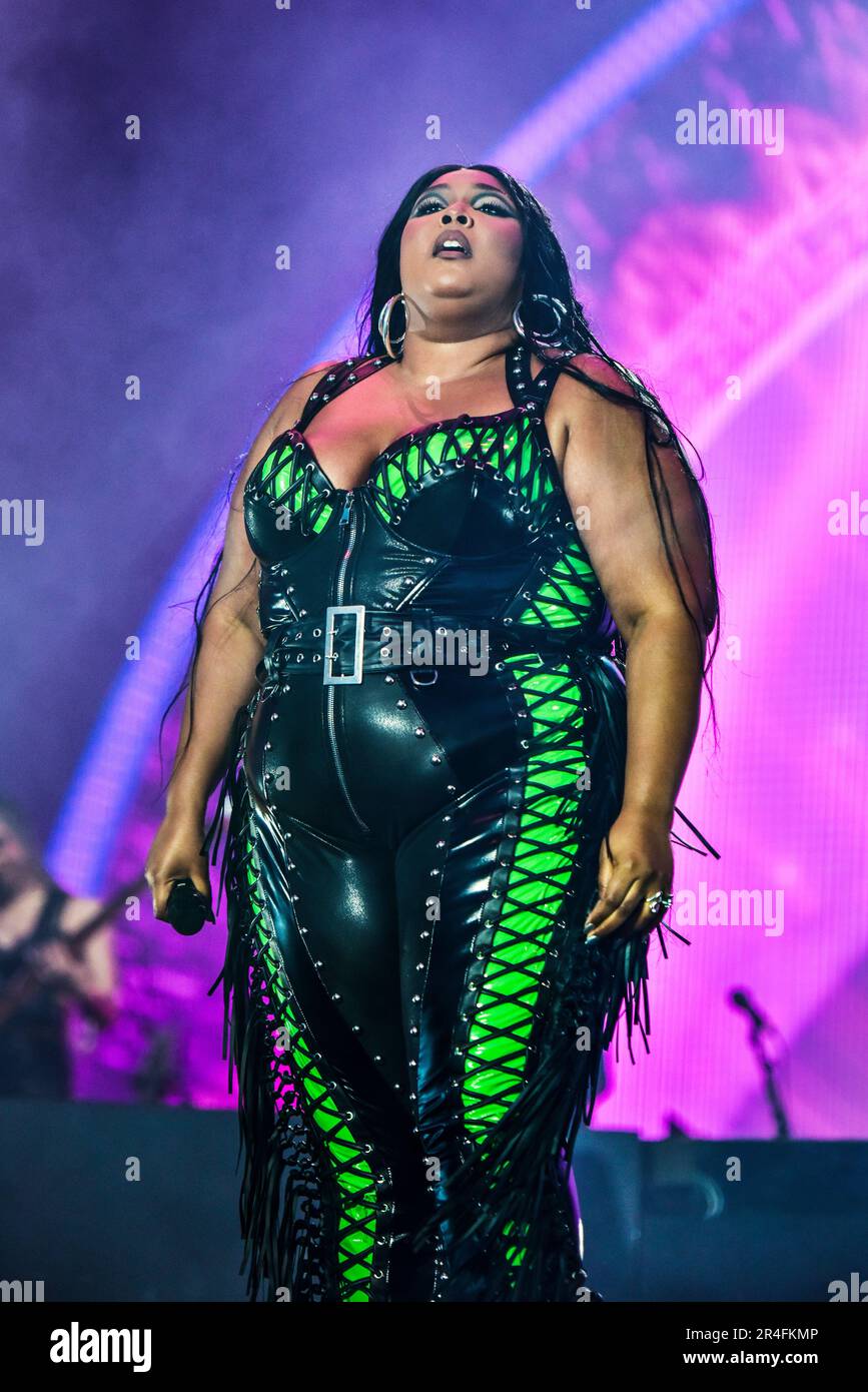Napa, California, USA. 27th May, 2023. Lizzo performing on stage at the BottleRock 2023 Music Festival. Credit: Ken Howard/Alamy Live News Stock Photo