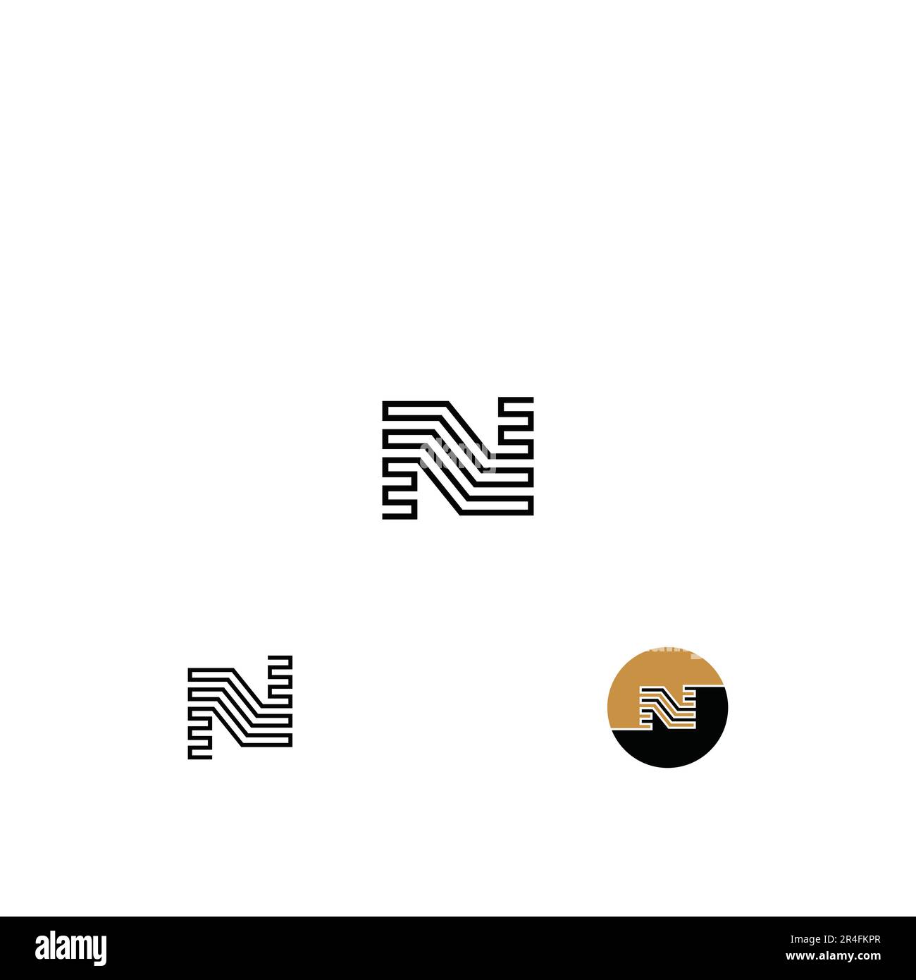 Alphabet Initials logo NN, N, N and N Stock Vector