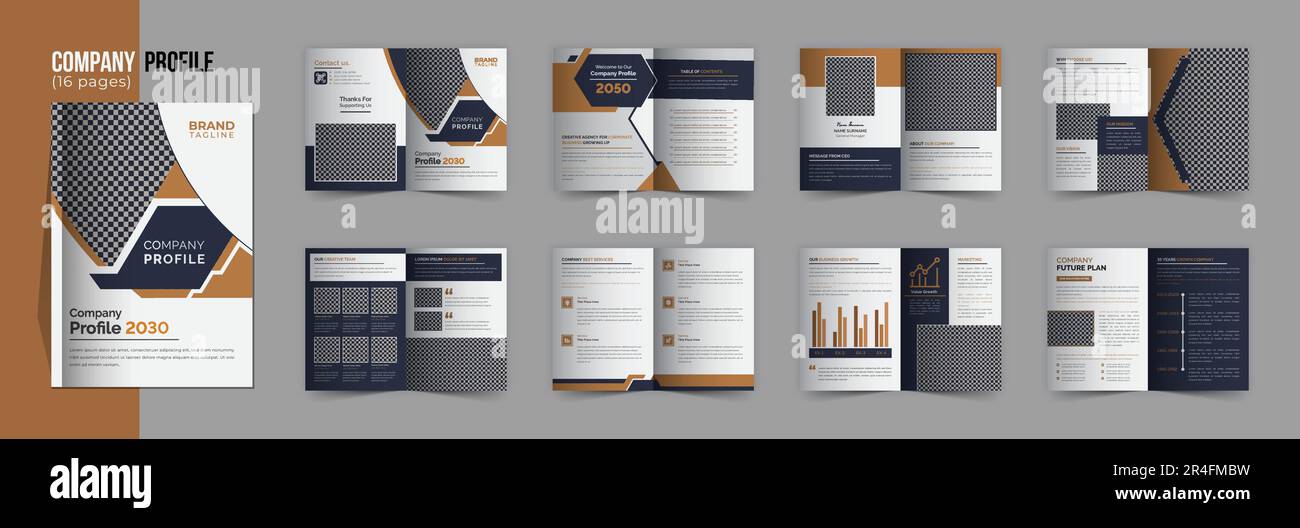 16 pages company profile template design, Bifold business company