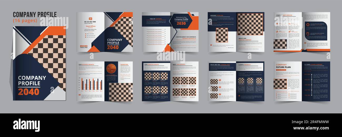 16 pages company profile template design, Bifold business company