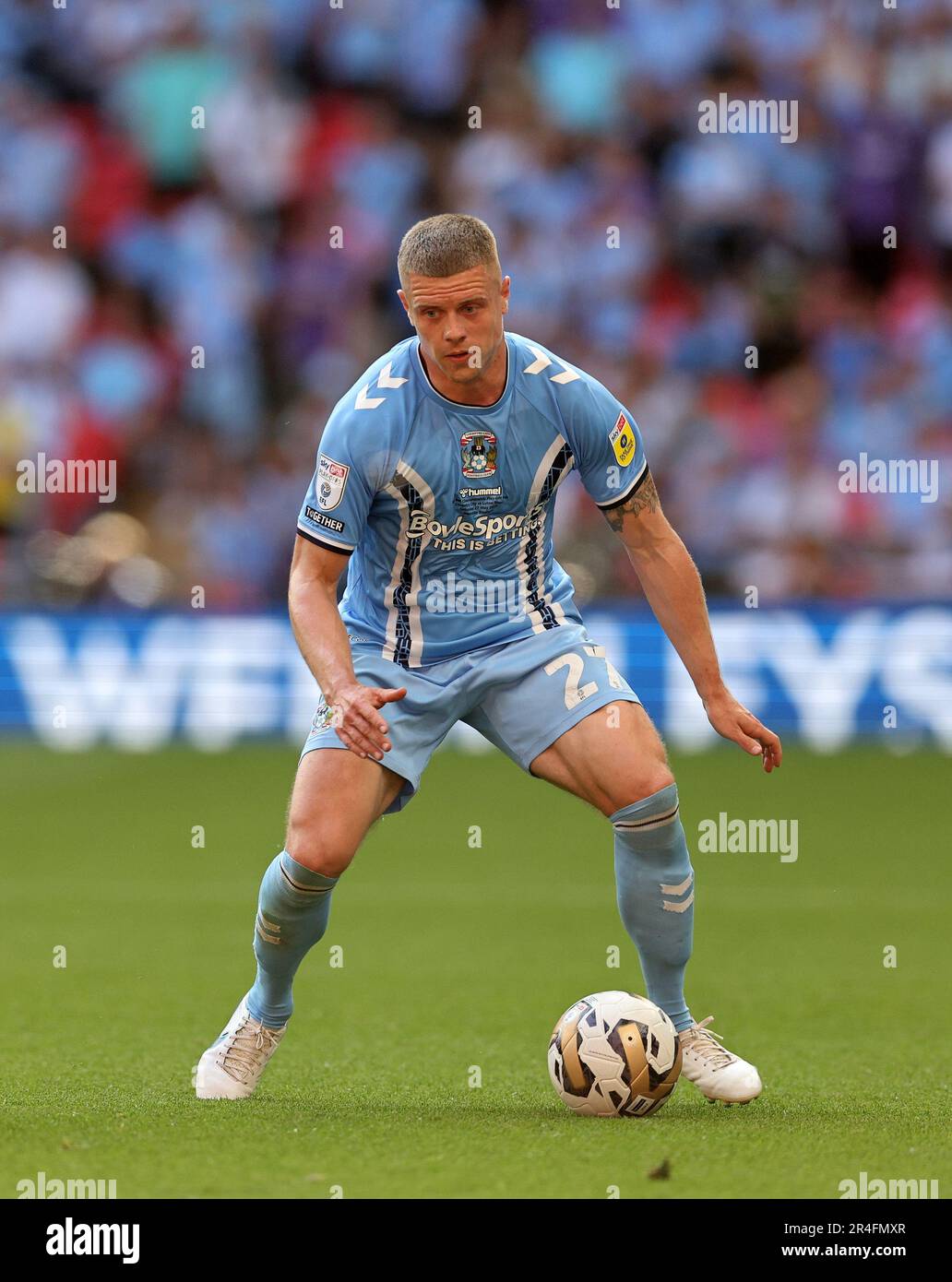 London, UK. 27th May, 2023. Callum Doyle of Coventry City during the Sky Bet Championship match at Wembley Stadium, London. Picture credit should read: David Klein/Sportimage Credit: Sportimage Ltd/Alamy Live News Stock Photo