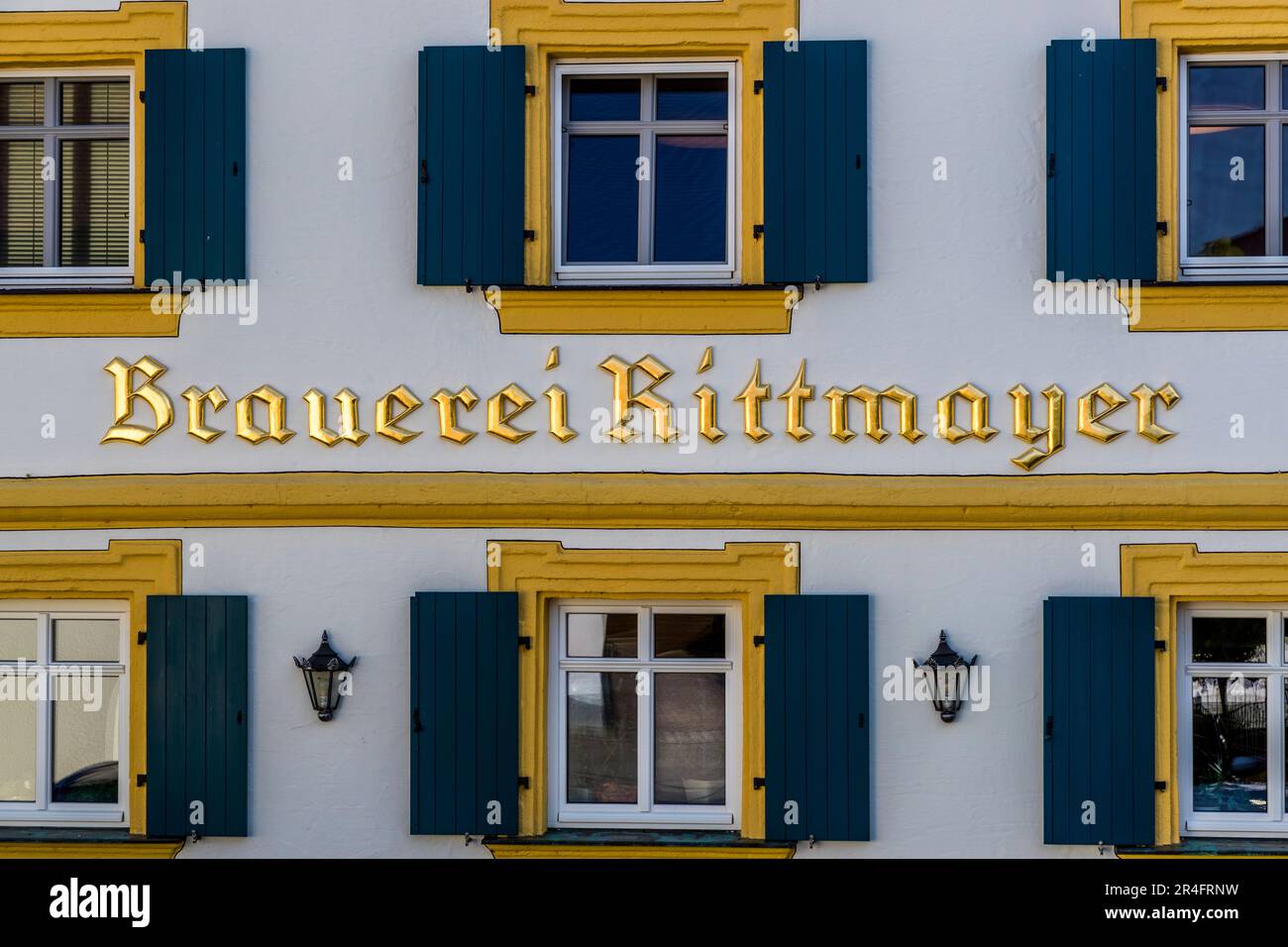 Facade of the Rittmayer brewery in Willersdorf, Germany Stock Photo