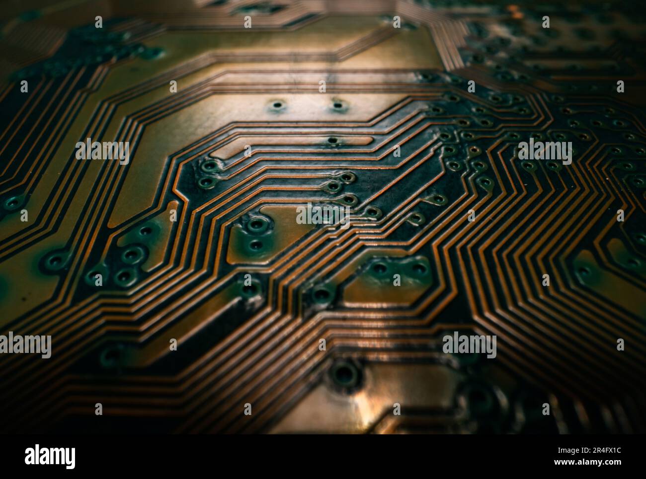 Circuit board. Technological electronic plate with roads and other