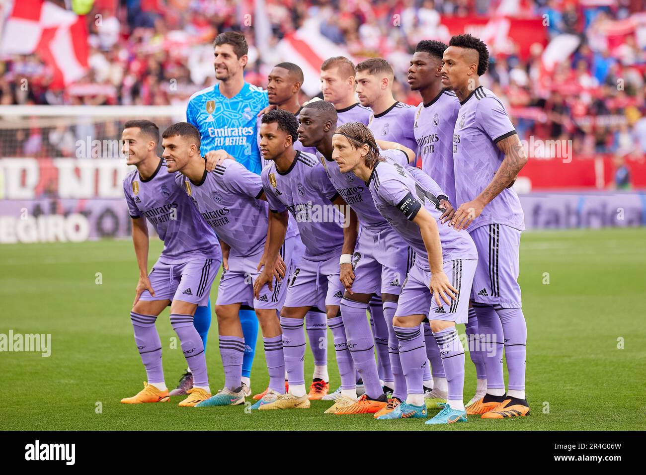 Seville, Spain. 27th May, 2023. The starting-11 of Real Madrid for the LaLiga Santander match between Sevilla FC and Real Madrid at Estadio Ramon Sanchez Pizjuan in Seville. (Photo Credit: Gonzales Photo/Alamy Live News Stock Photo