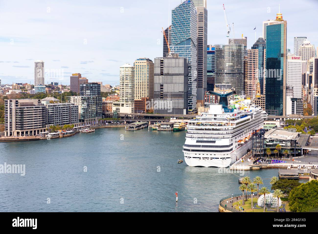 Carnival Splendor cruise ship moored at Circular Quay in Sydney Harbour ...