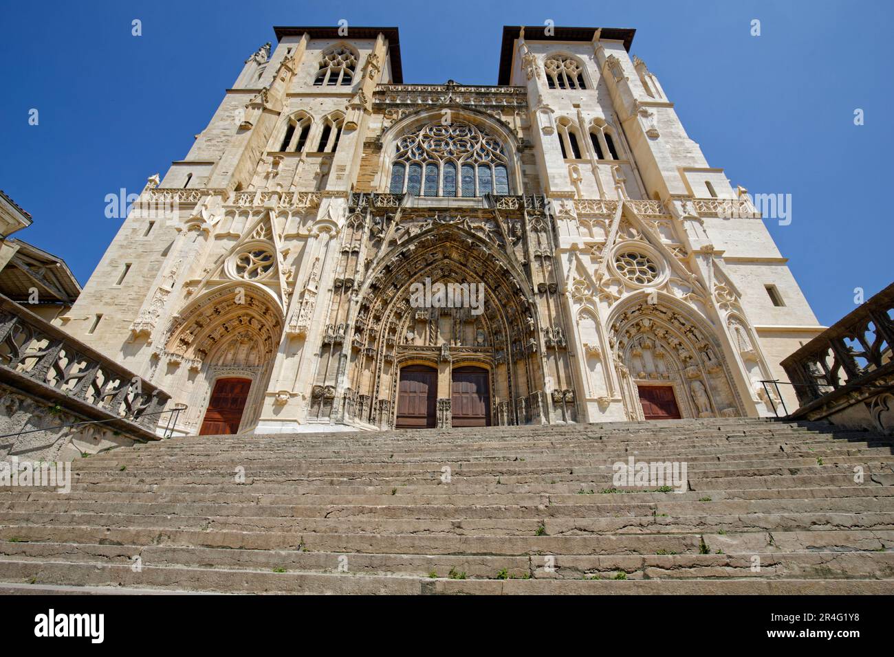 VIENNE, FRANCE, May 26, 2023 : Saint-Maurice Cathedral, a medieval Roman Catholic church dedicated to Saint Maurice was the episcopal see of the prima Stock Photo