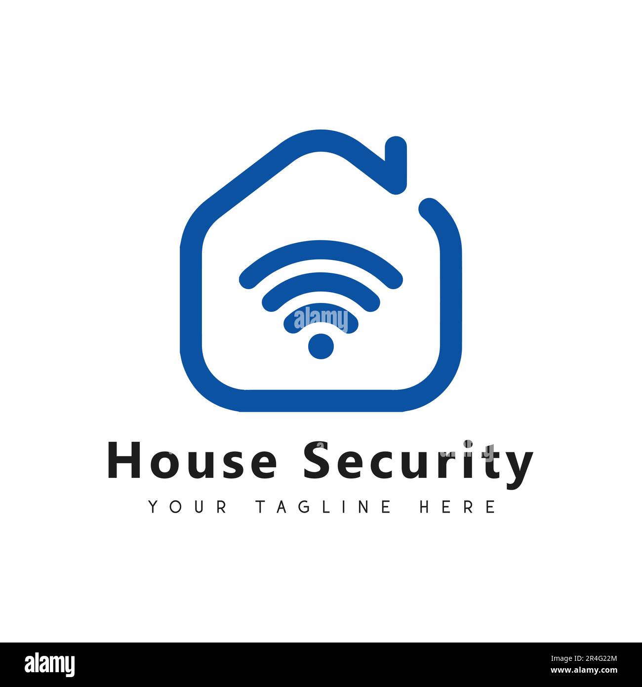 House Security Logo Design Home Wireless Security Stock Vector