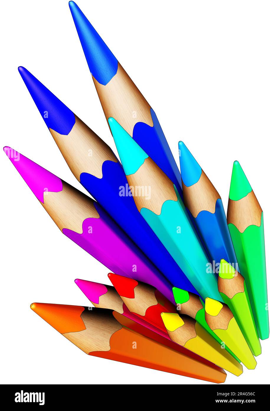 high resolution rendering of colored pencils Stock Photo Alamy