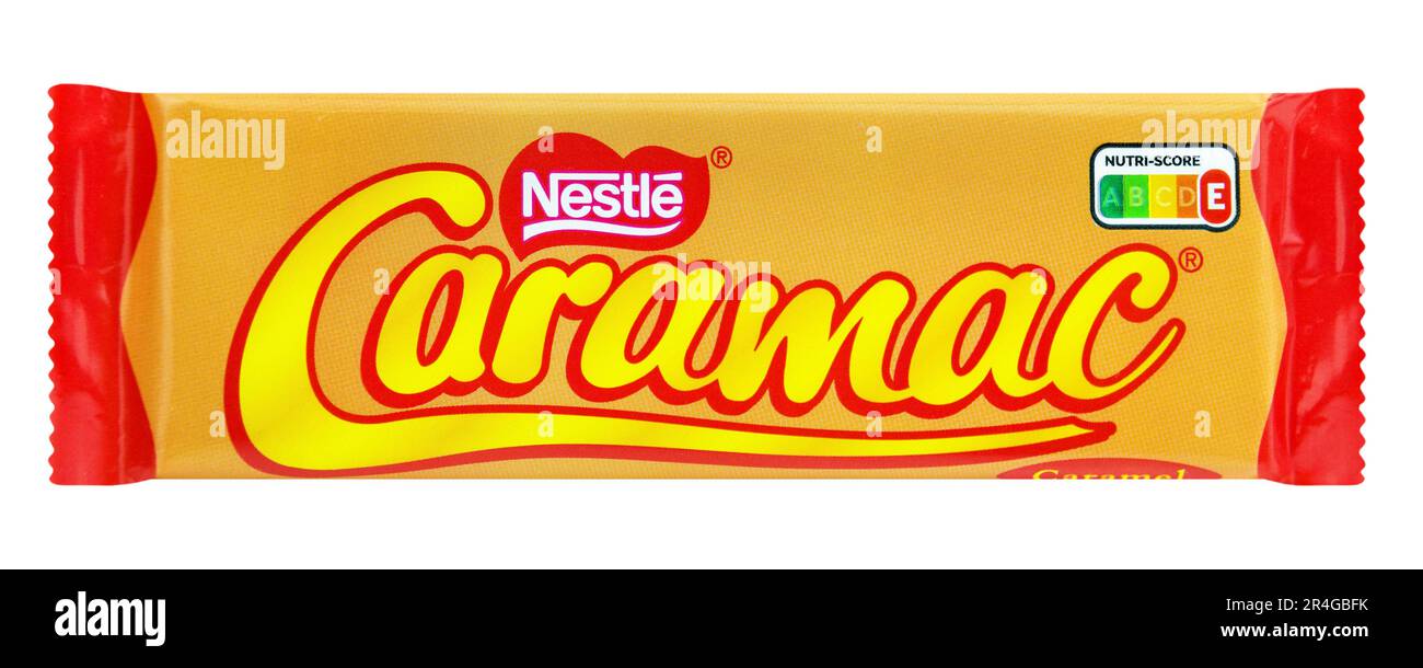 Nestle Caramac Caramel Riegel  close up Stock Photo