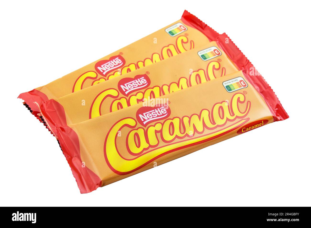 Nestle Caramac Caramel Riegel  close up Stock Photo