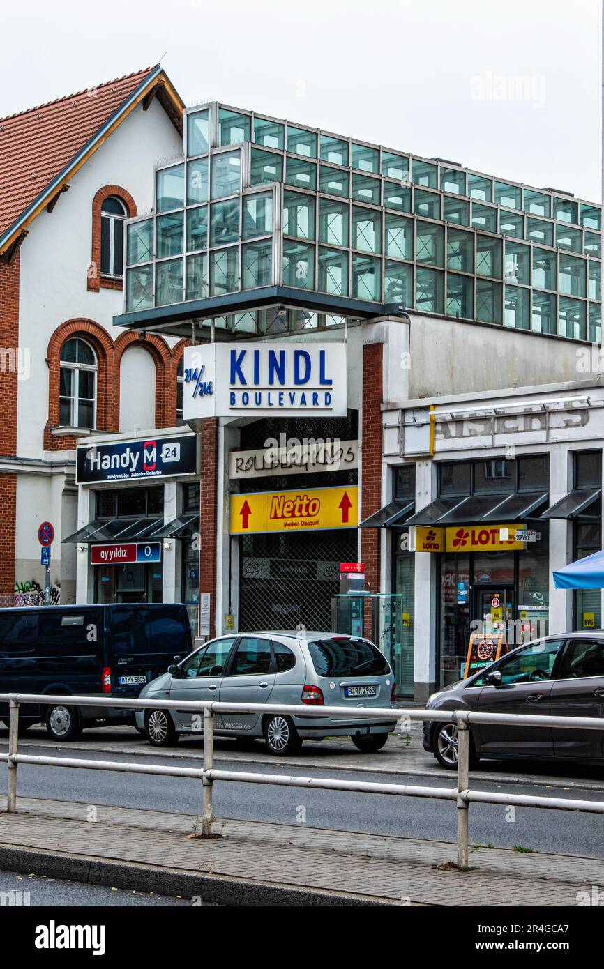 Kindl Boulevard Shopping centre Entrance, Hermannstraße 214 - 216, Neukölln, Berlin, Germany Stock Photo