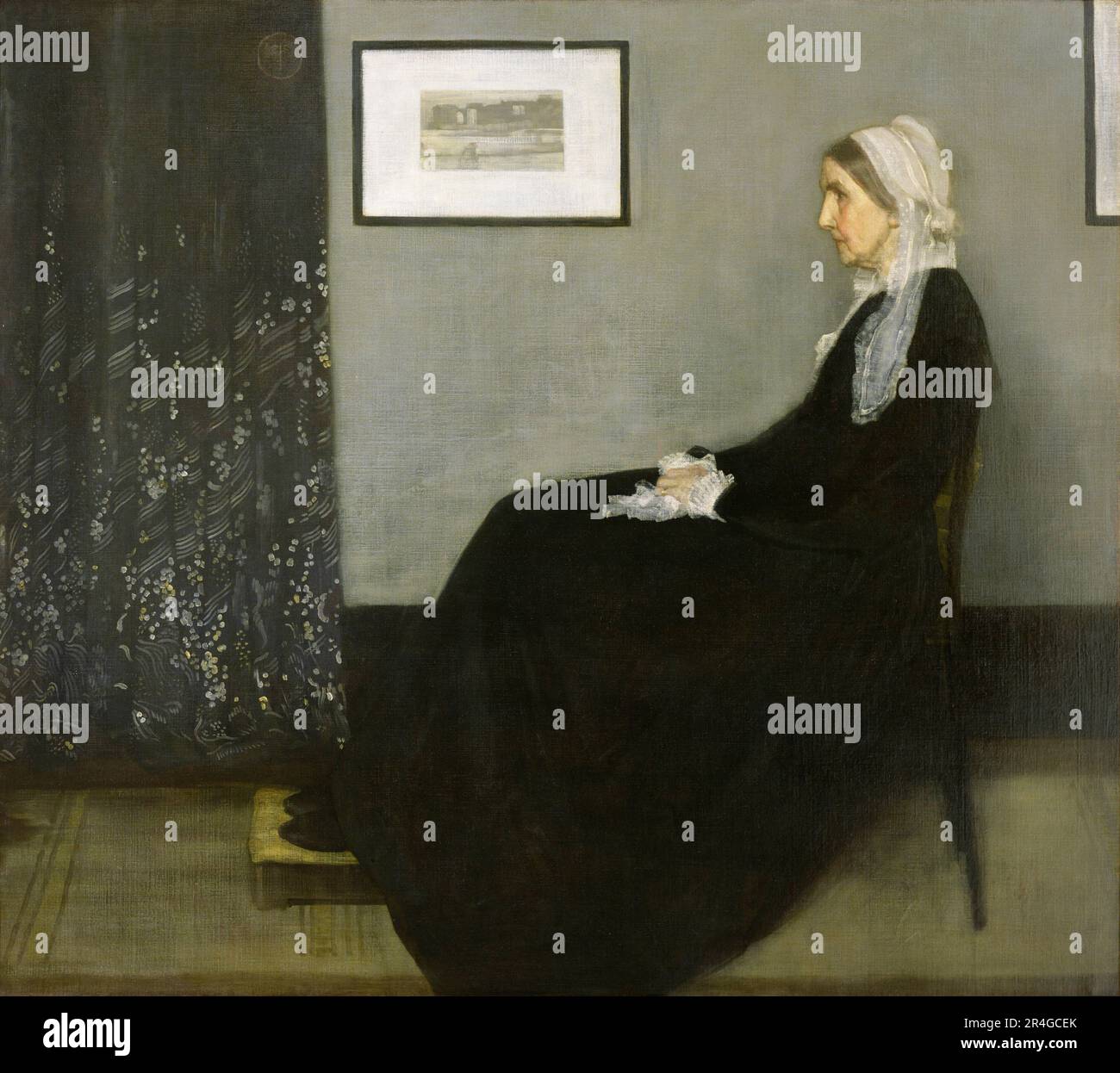 Arrangement in Grey and Black No. 1.  James McNeill Whistler.  Also known as Whistler's Mother. 1871. Stock Photo